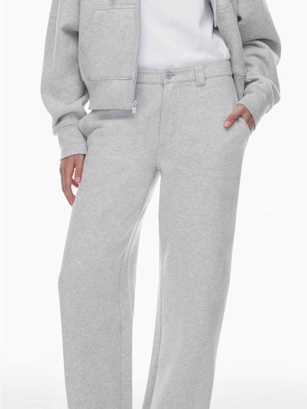 Aritzia Light Grey Wide-Leg Sweatpants